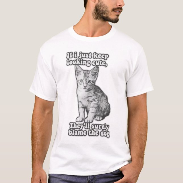T-shirt Drôle mème de chat mignon pour les propriétaires d (Devant)