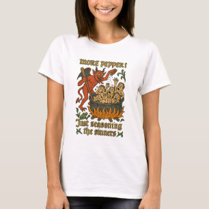 T-shirt Drôle Mème Médiéval Diable Dessin Halloween