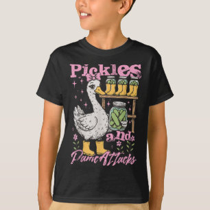 T-shirt Drôle Mème Oie Pickle Cucumber Pickles Et Panique