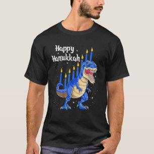 T-shirt Drôle Ménorasaurus Rex Dinosaur Chanukkah Happy Ha