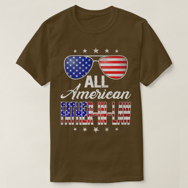T-shirt Drôle Mens Funny All American PèreInLaw  (Design devant)