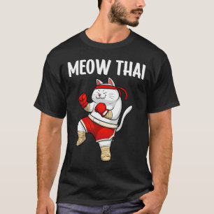 T-shirt Drôle Meow Thai Design Pour Hommes Femmes Muay Tha