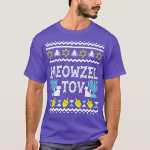 T-shirt Drôle Meowzel Tov Ugly Hanoukka juif Chat Sweater