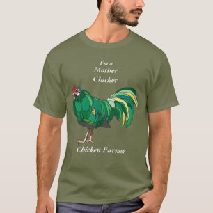 T-shirt Drôle Mère Clucker Poulet Agricole Poulet Vert