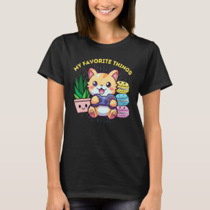 T-shirt Drôle Mes Choses Préférées Chat Joueur Plantes Mac