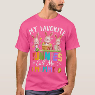 T-shirt Drôle Mes lapins Favoris Appelez-Moi Maman Famille