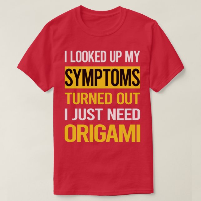 T-shirt Drôle Mes Symptômes Origami (Design devant)