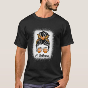 T-shirt Drôle Messy Bun Cheveux T Ball Maman Football Mère