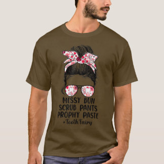 T-shirt Drôle Messy Bun Scrub Pantalon Prophète Coller Den