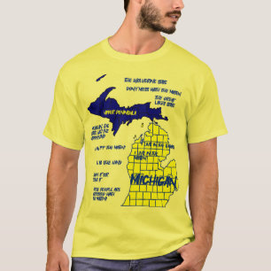 T-shirt Drôle Michigan carte design
