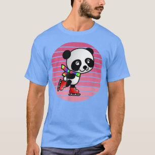 T-shirt Drôle mignon animal Panda Ours Patinage de glace P