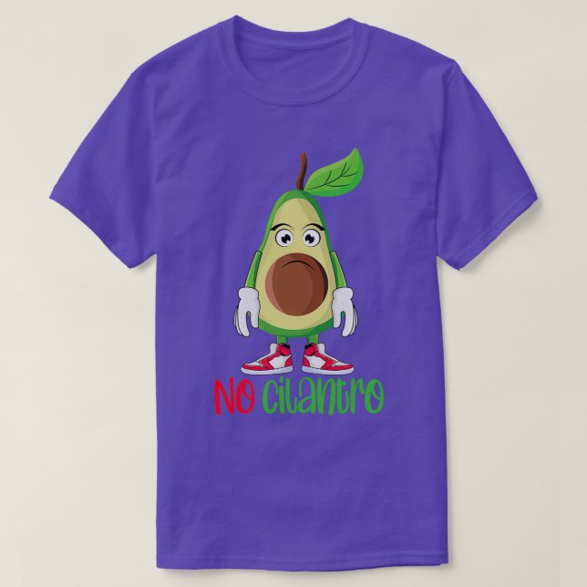 T-shirt Drôle mignon Avocado Guacamole No Cilantro (Design devant)