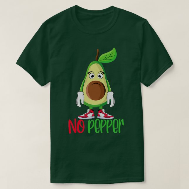 T-shirt Drôle mignon Avocado Guacamole Pas de poivre (Design devant)