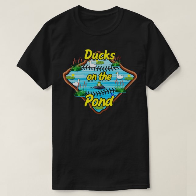 T-shirt Drôle mignon baseball Dit Canards sur le canapé de (Design devant)