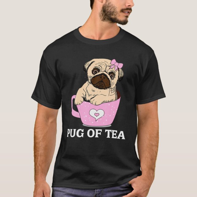 T-shirt Drôle mignon Carlin Amoureux des chiens chien race (Devant)