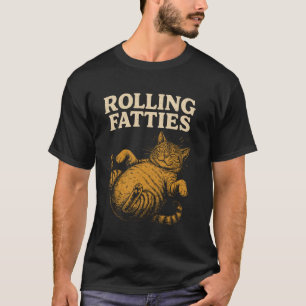 T-shirt Drôle Mignon Chat Roulant Gros Minet Papa Chat