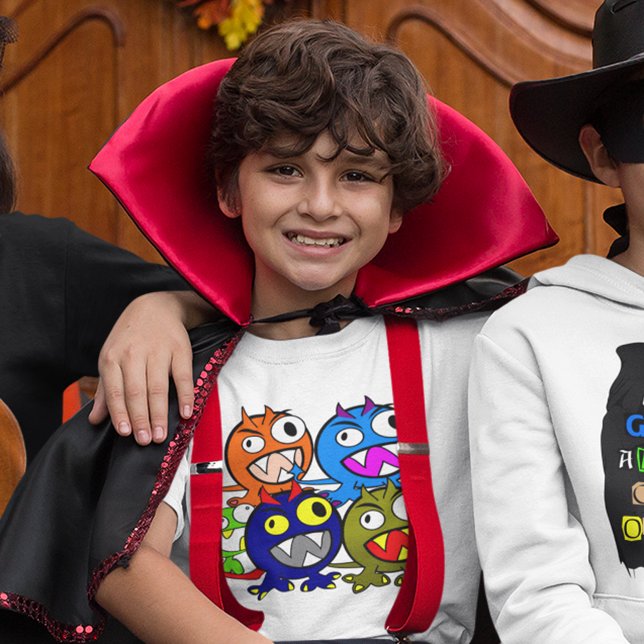 T-shirt Drôle mignon Coloré Halloween Monster Amis Enfant (Funny Cute Colorful Halloween Monster Friends Kid T-Shirt)