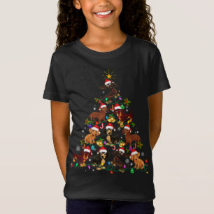 T-Shirt Drôle mignon Dachshund Arbre de Noël Amoureux des 