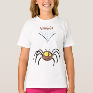 T-shirt Drôle mignon dessin animé d'araignée moelleuse