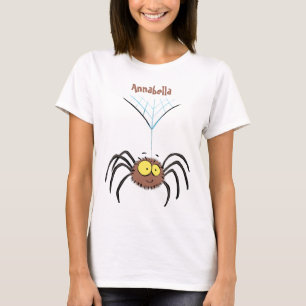 T-shirt Drôle mignon dessin animé d'araignée moelleuse