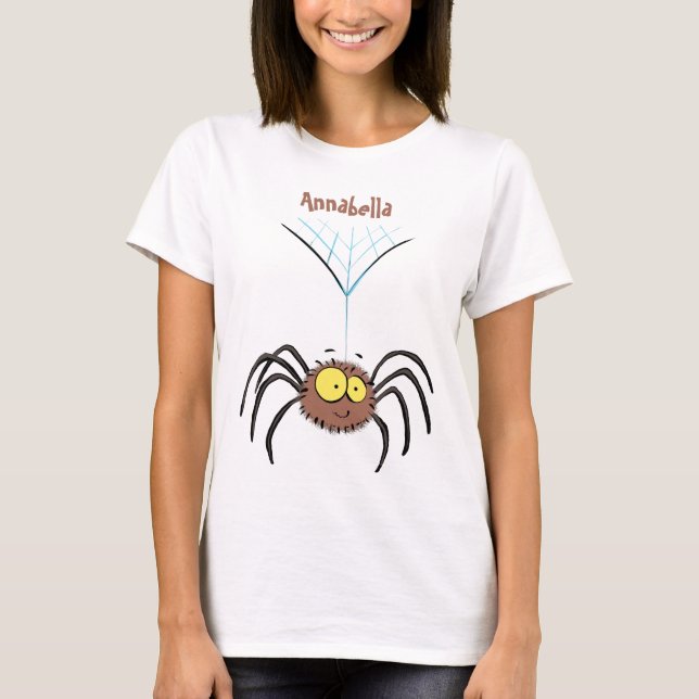 T-shirt Drôle mignon dessin animé d'araignée moelleuse (Devant)