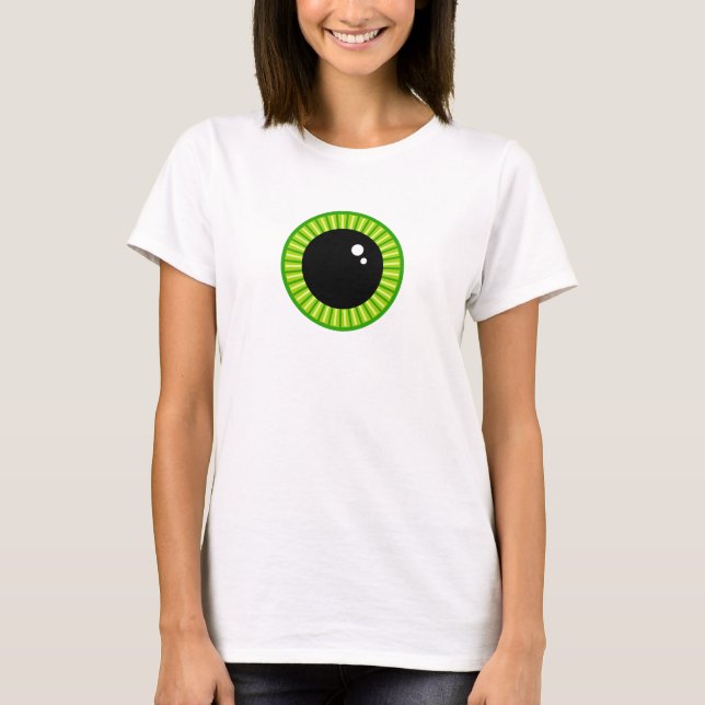 T-shirt Drôle mignon Eyeball vert (Devant)