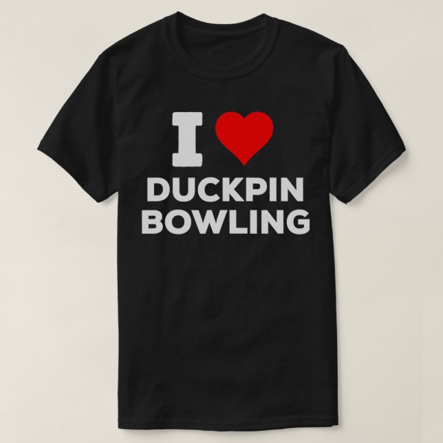 T-shirt Drôle mignon J'Aime Coeur Duckpin Bowling T (Design devant)