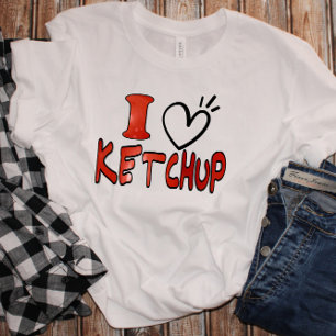 T-shirt Drôle mignon J'aime Ketchup