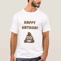 Drôle mignon Joyeux fête d'anniversaire Poop Emoji