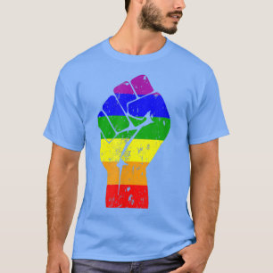 T-shirt Drôle mignon LGBT Premier Résiste Poing Arc-en-cie