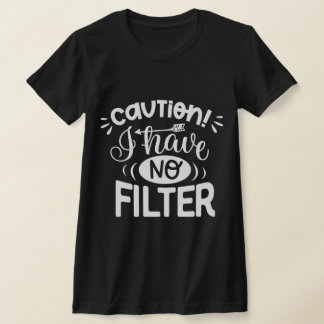 T-shirt Drôle mignon phrase l Attention l noir blanc