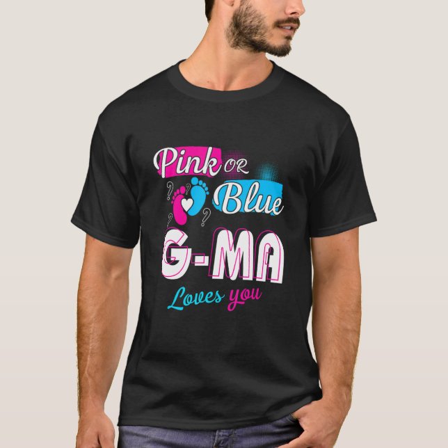 T-shirt Drôle mignon rose Ou Bleu G Ma Vous Aime Genre Rév (Devant)