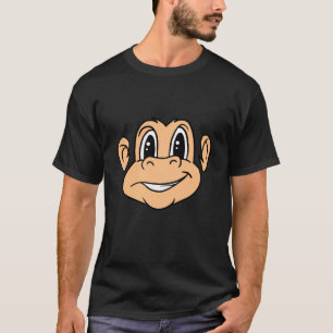 T-shirt Drôle mignon Singe Ape Tout Visage Animal Primate
