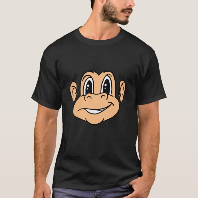 T-shirt Drôle mignon Singe Ape Tout Visage Animal Primate (Devant)