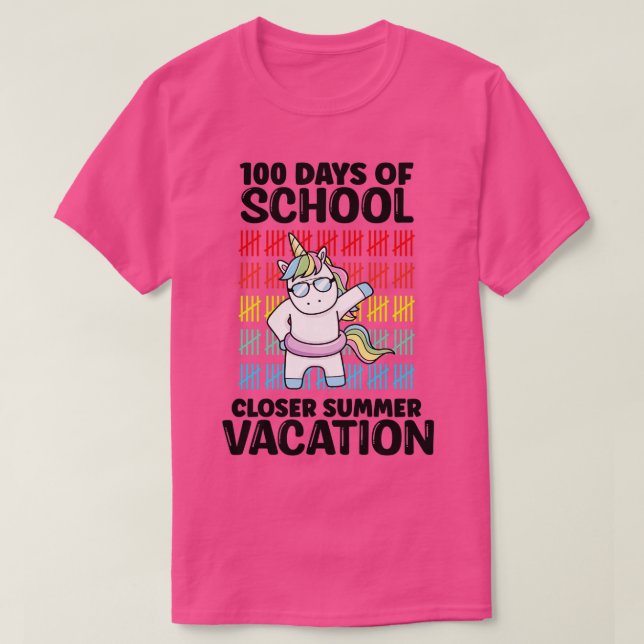T-shirt Drôle Mignonne 00 Jours D'École Plus Près Vacatio  (Design devant)