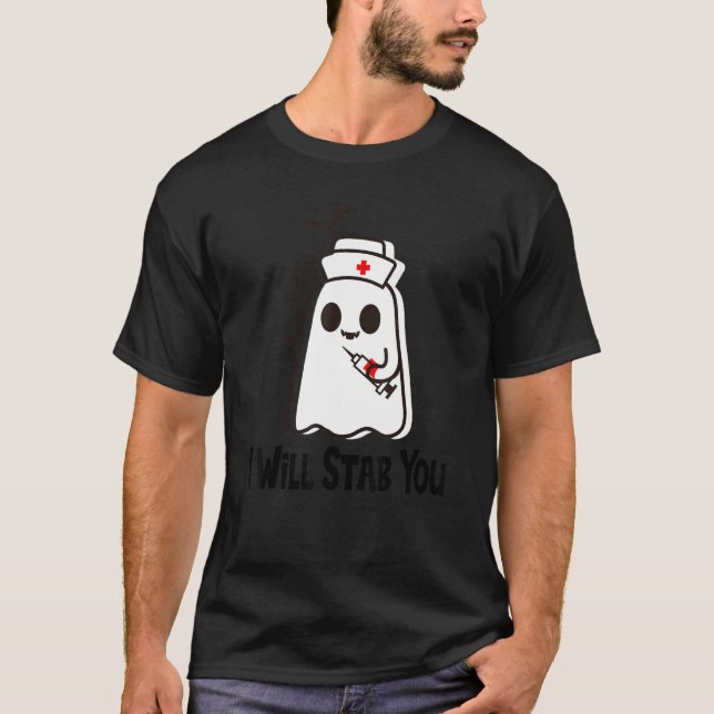 T-shirt Drôle Mignonne Halloween Ghost Nurse Je Te Te Tire (Devant)