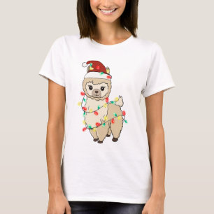 T-shirt Drôle Mignonne Noël Llama