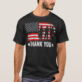 T-shirt Drôle militaire US Drapeau Vêtements Merci América