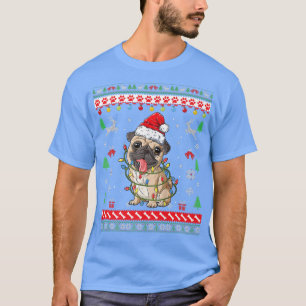 T-shirt Drôle moche doux lumières de Noël Carlin Père Noël