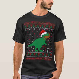 T-shirt Drôle moche Noël T Rex Manger Reindeer Sweer