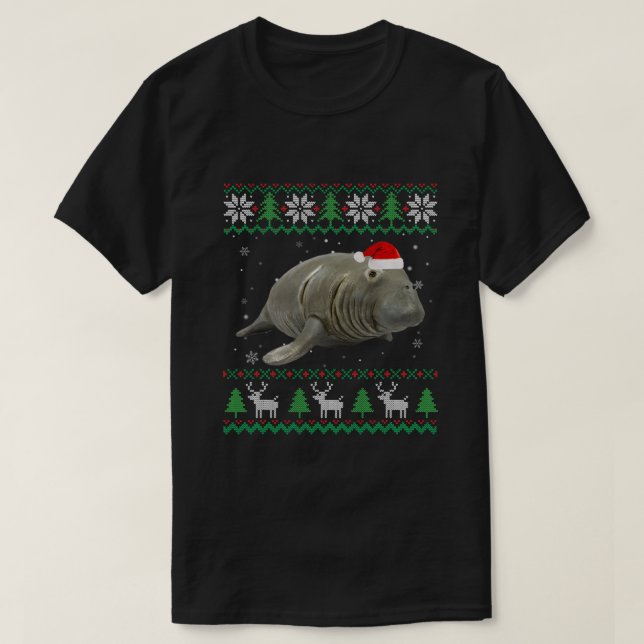 T-shirt Drôle moche Sweater Animaux de Noël Père Noël Mana (Design devant)