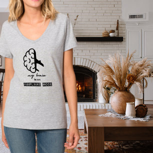 T-shirt Drôle Mon Cerveau est en Mode Avion Collègue Simpl