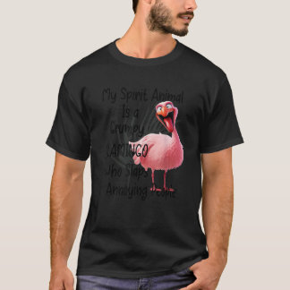 T-shirt Drôle Mon Esprit Animal Est Un Flamant rose Grumpy