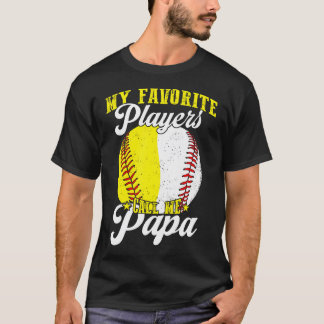 T-shirt Drôle Mon joueur de baseball softball préféré m'ap