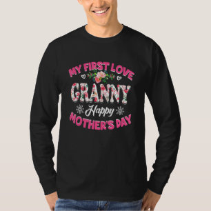 T-shirt Drôle Mon premier amour Granny mignonne Fleur Mère