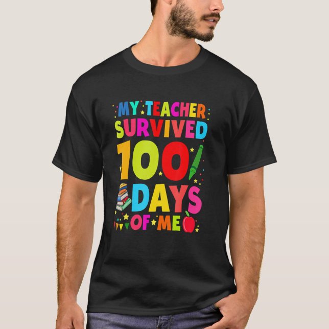 T-shirt Drôle Mon Professeur A Survécu 100 Jours De Moi En (Devant)