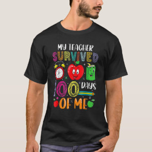 T-shirt Drôle Mon Professeur A Survécu 100 Jours De Moi En