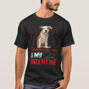 T-shirt Drôle Mon Staffordshire Bull Terrier Est Mon Valen