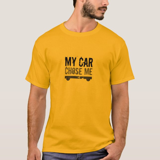 T-shirt Drôle MON VOITURE CHOISIR MOI Gris Imprimer (Devant)