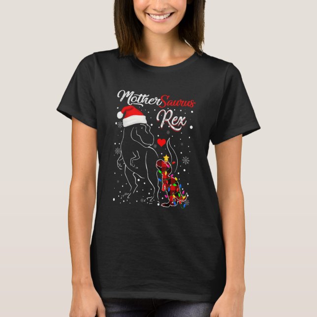 T-shirt Drôle Mothersaurus Rex Dinosaur Rouge Plaqué Chris (Devant)